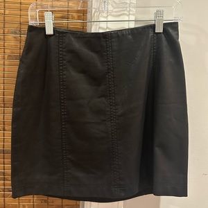 Free People Faux Black Leather skirt size 6
